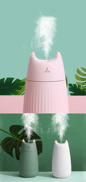 USB Air Humidifier Cute Cat Desktop Diffuser 200ML Car Air Purifier Mini Portable Diffuser With LED Lights For Home